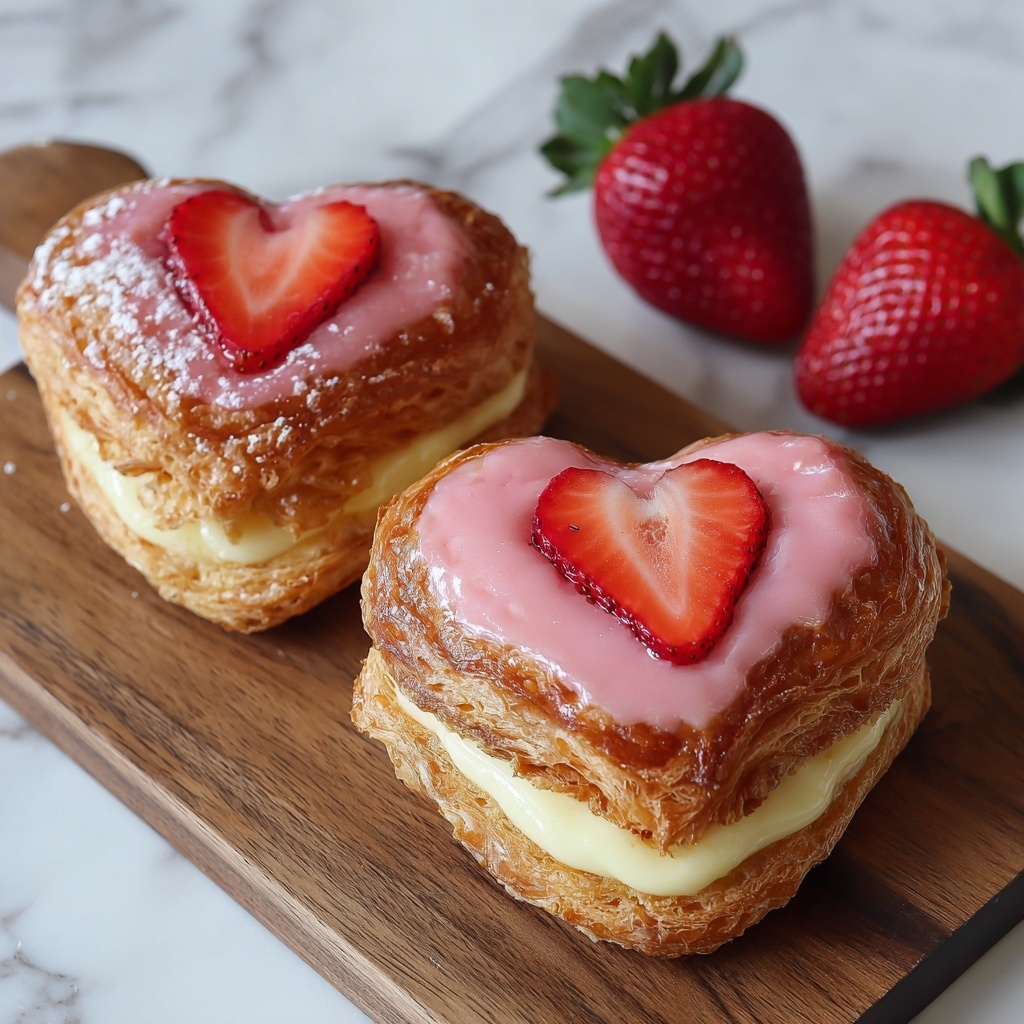 Strawberry Cream Cheese Heart Danishes Recipe - Recipe Image