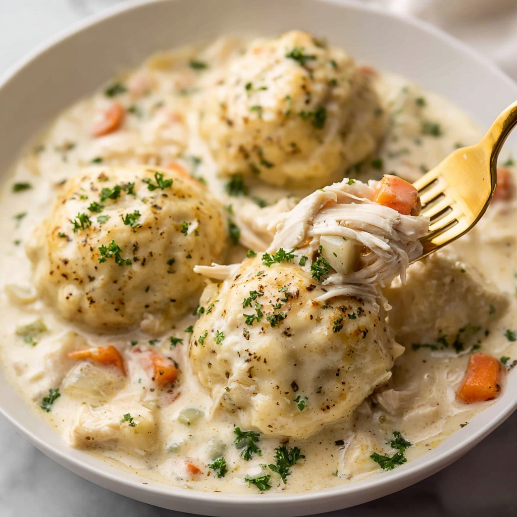 Creamy Chicken and Fluffy Dumplings Recipe - Recipe Image