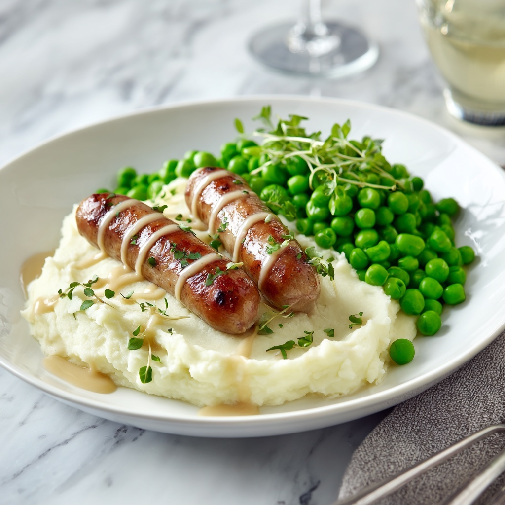 Classic Bangers and Mash with Onion Gravy Recipe - Recipe Image