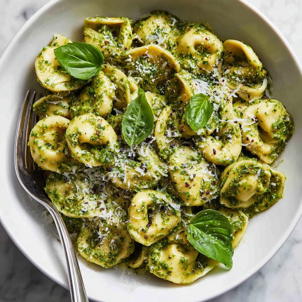 Pesto Tortellini with Spinach and Parmesan Recipe - Recipe Image