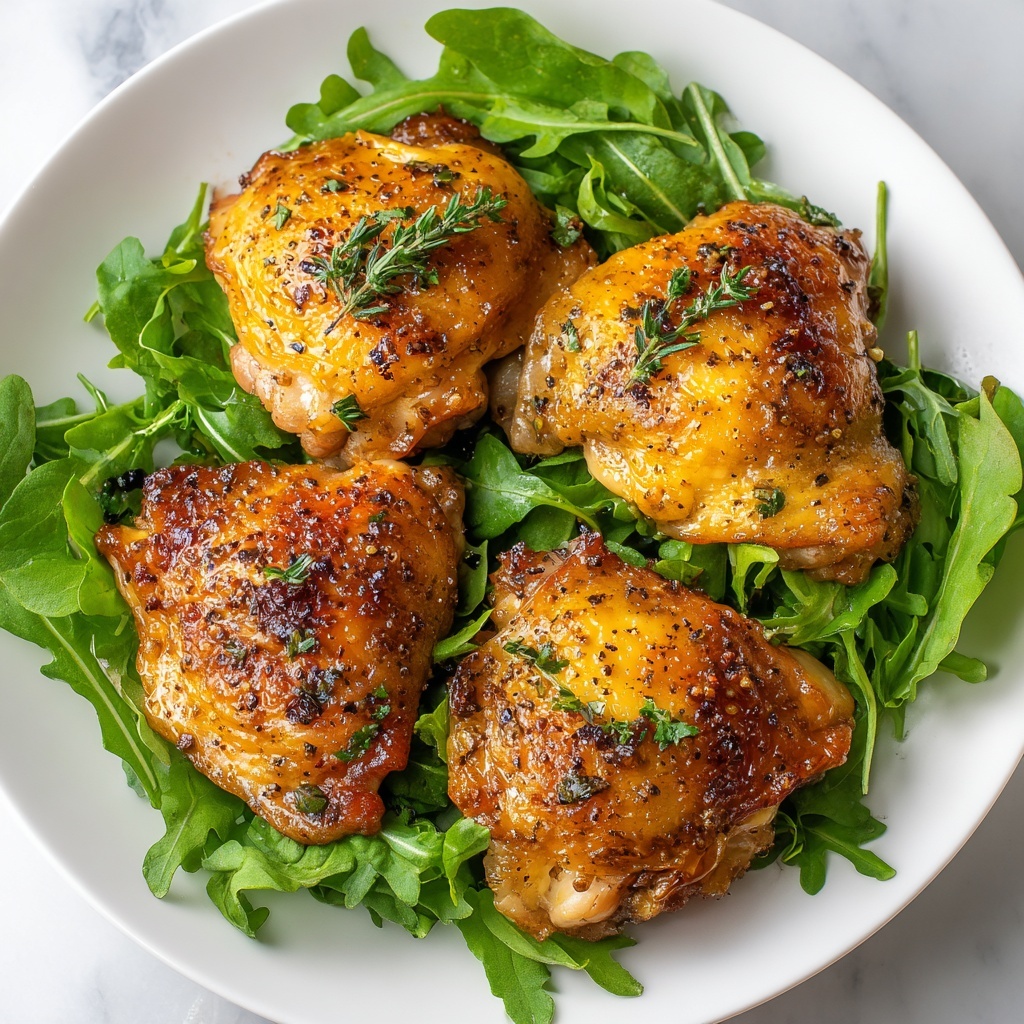Oven Baked Chicken Thighs with Honey Mustard and Garlic Recipe - Recipe Image