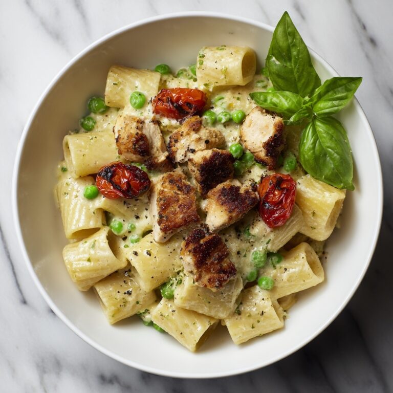 Creamy Chicken and Pea Carbonara Pasta Recipe