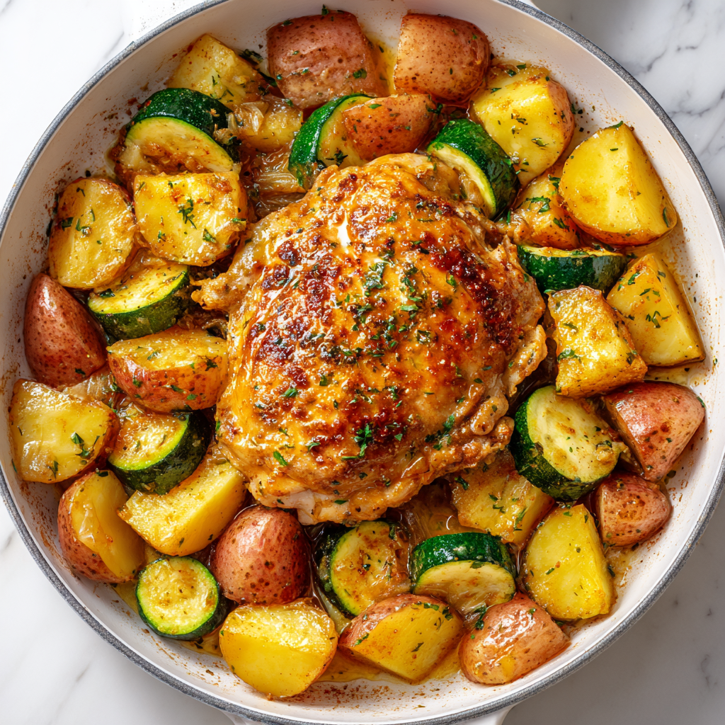 One Pan Brown Sugar Italian Chicken and Veggies Recipe - Recipe Image