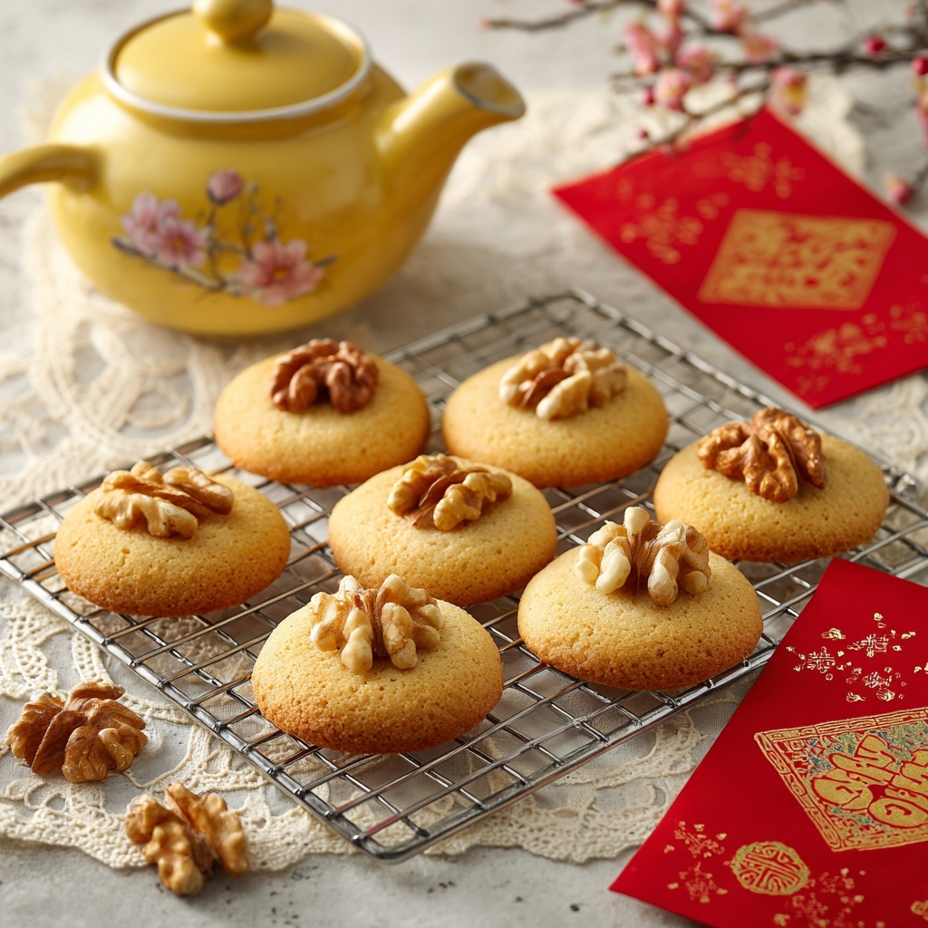 Delicious Chinese Walnut Cookies (Hup Toh Soh) for Every Celebration Recipe - Recipe Image
