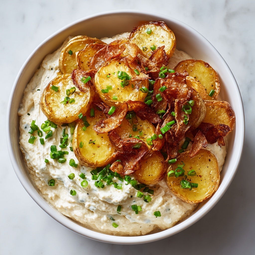 Crispy Smashed Potato Salad with Herbed Greek Yogurt Dressing Recipe - Recipe Image