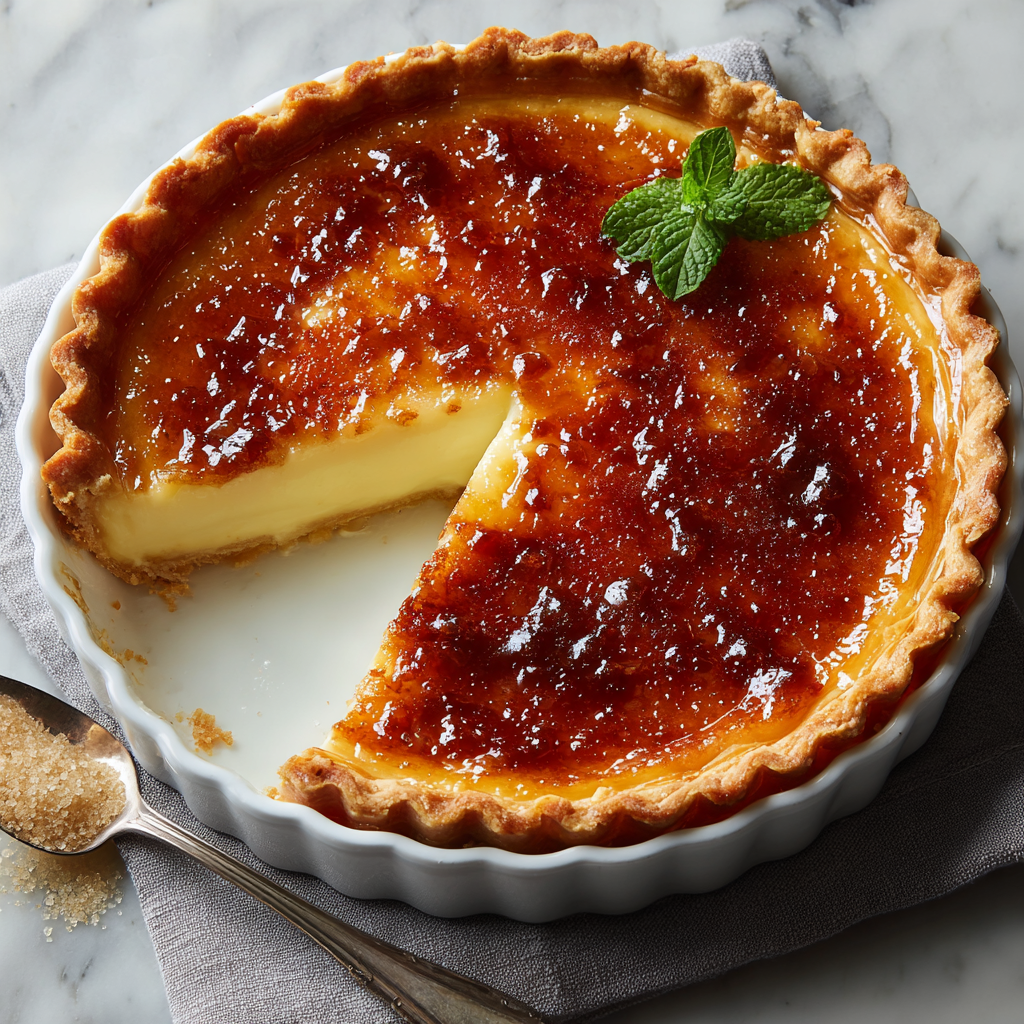 Authentic French Crème Brûlée Tart Recipe - Recipe Image