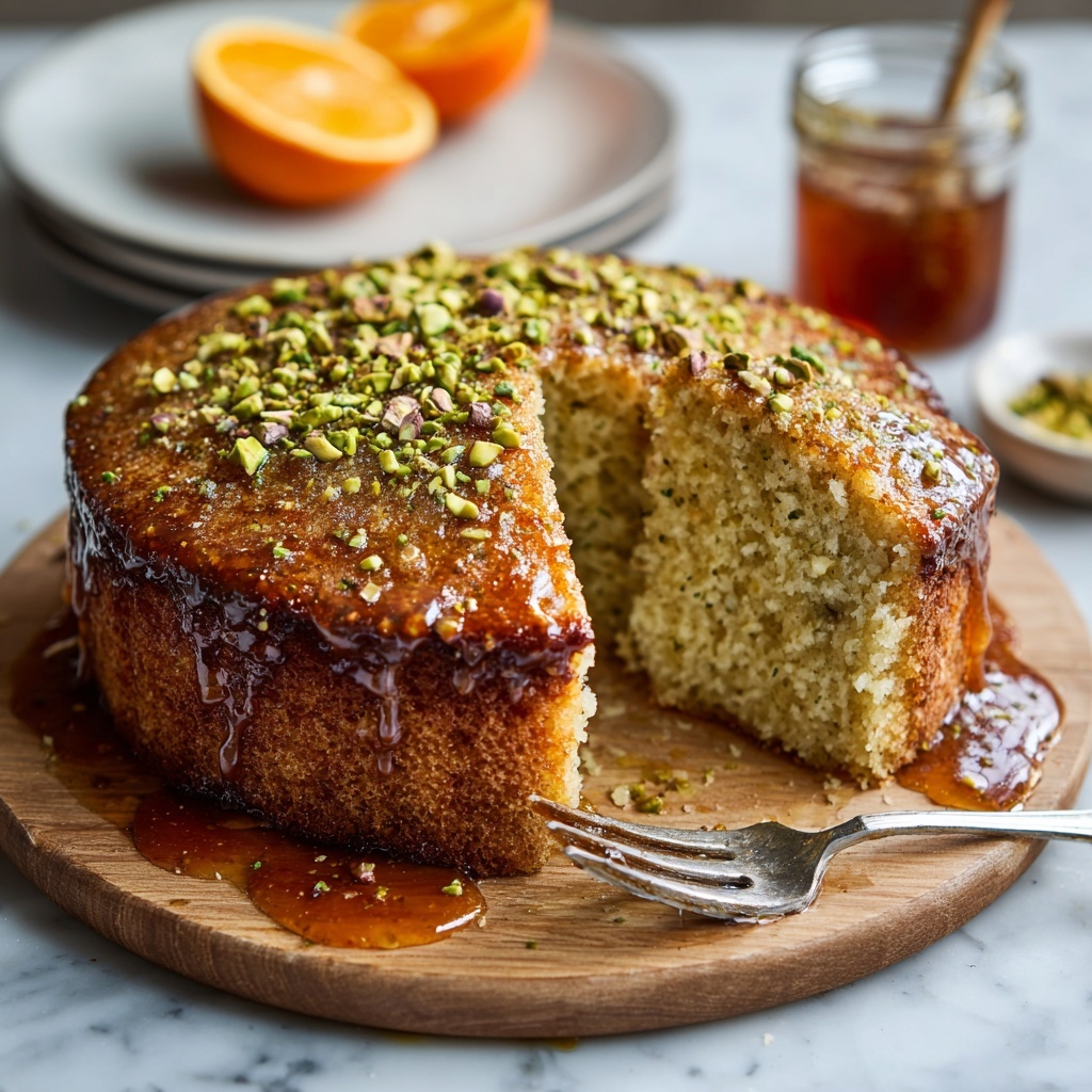 Orange and Pistachio Cake with Honey Rosewater Glaze Recipe - Recipe Image