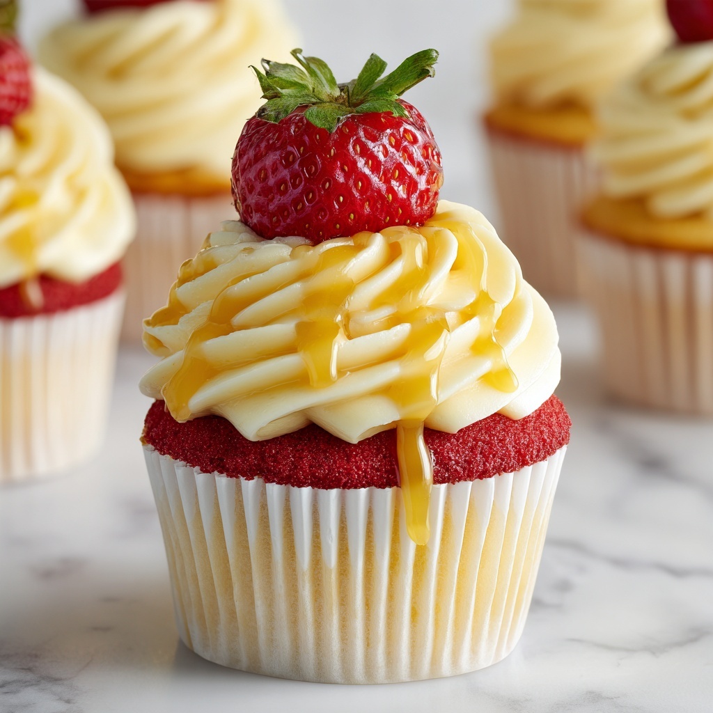 Strawberry Mango Cupcakes with Mango Buttercream Recipe - Recipe Image