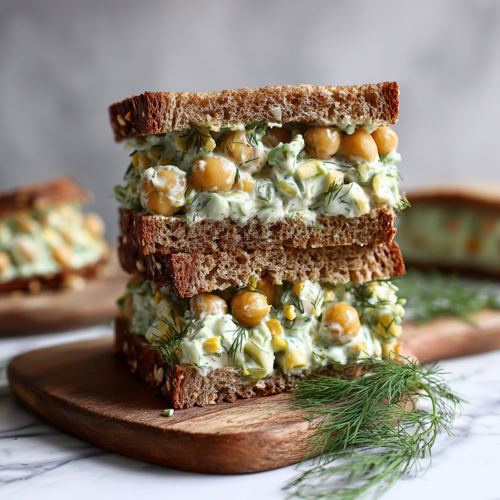 Smashed Chickpea Avocado Dill Pickle Sandwiches Recipe - Recipe Image