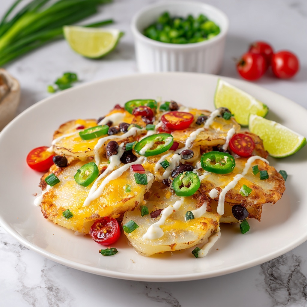 Loaded Sweet Potato Nachos with Black Beans & Chipotle Crema Recipe - Recipe Image