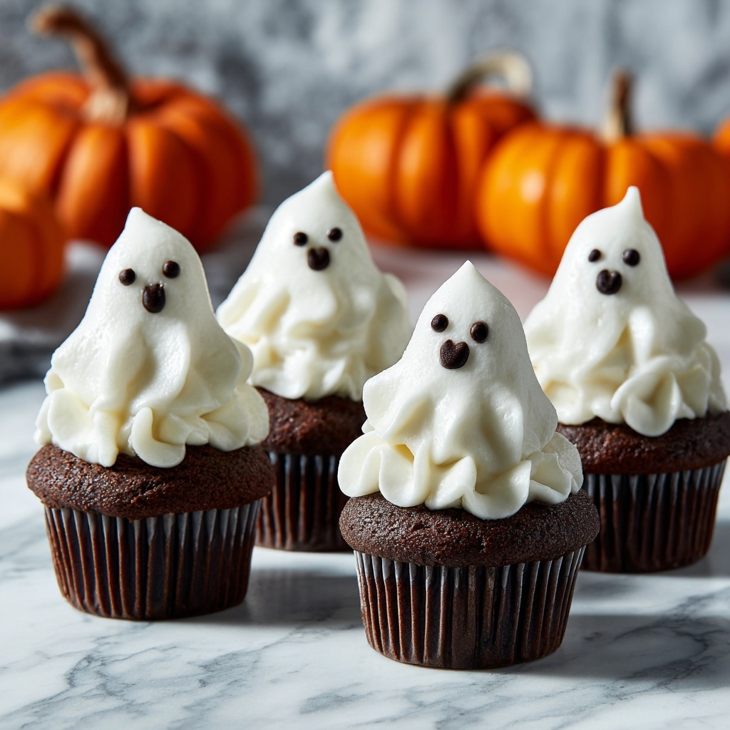 Ghoulish Ghost Cupcakes Recipe - Recipe Image