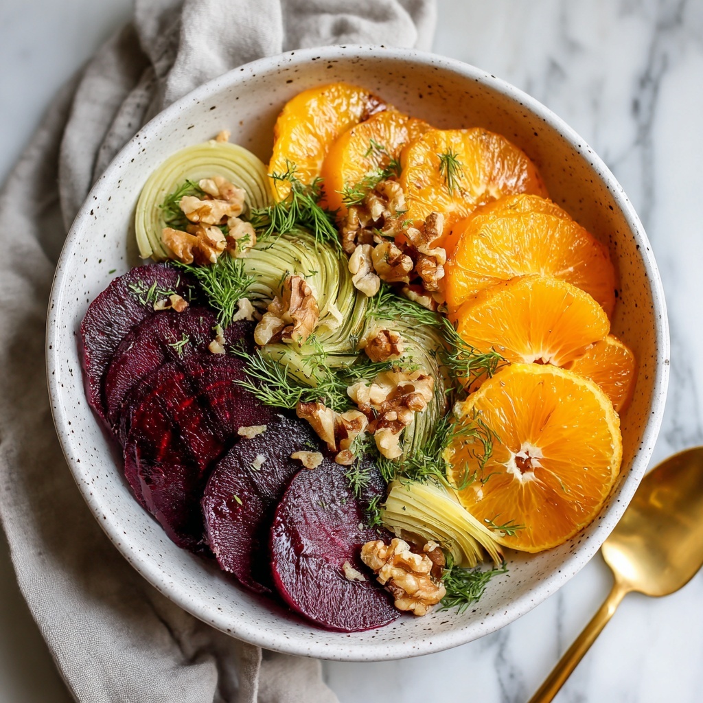 Roasted Beet and Fennel Salad with Orange Vinaigrette and Toasted Almonds Recipe - Recipe Image