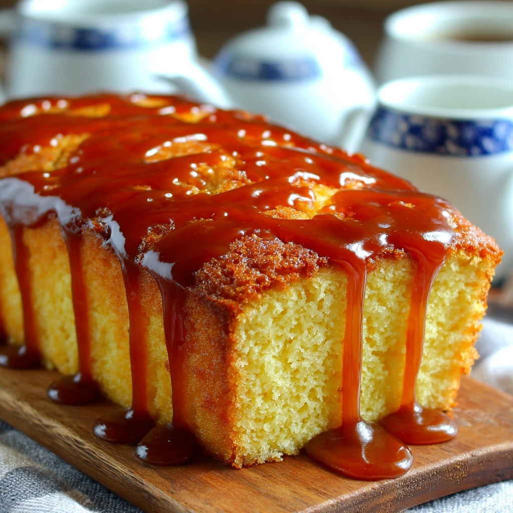 Sticky Date Carrot Pudding Loaf with Cinnamon Syrup Recipe - Recipe Image