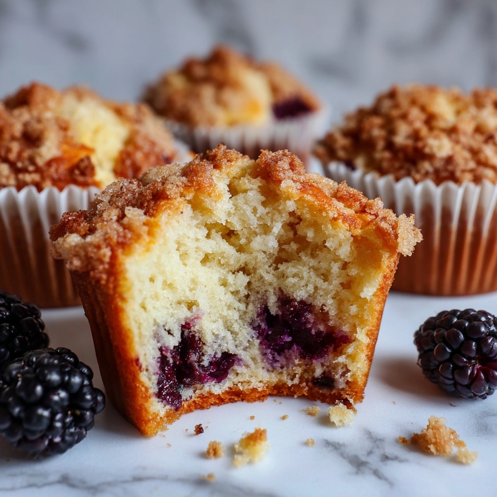 Blackberry Muffins with Oatmeal Streusel Recipe - Recipe Image