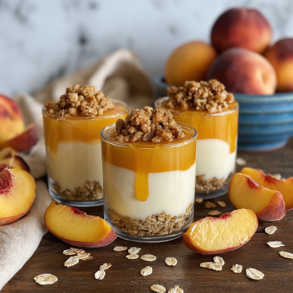 Peach Cobbler Overnight Oats Recipe - Recipe Image