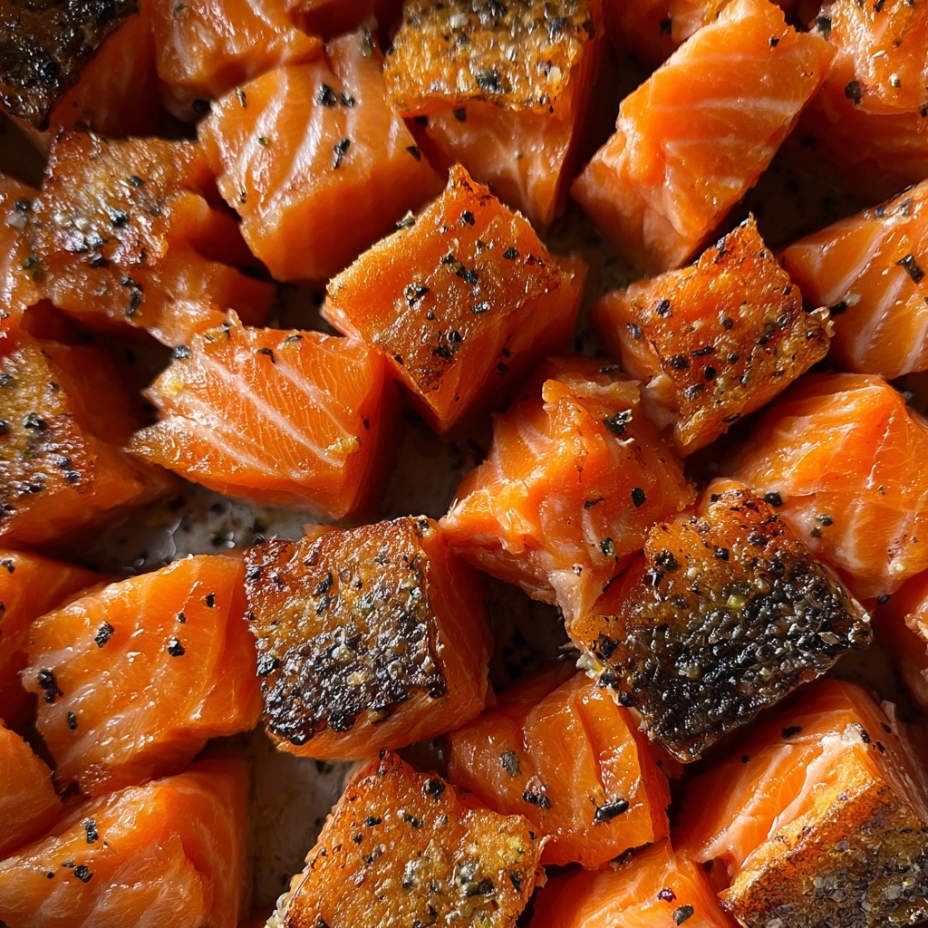Pan-Seared Salmon Bites with Soy, Honey, and Sriracha Recipe - Recipe Image