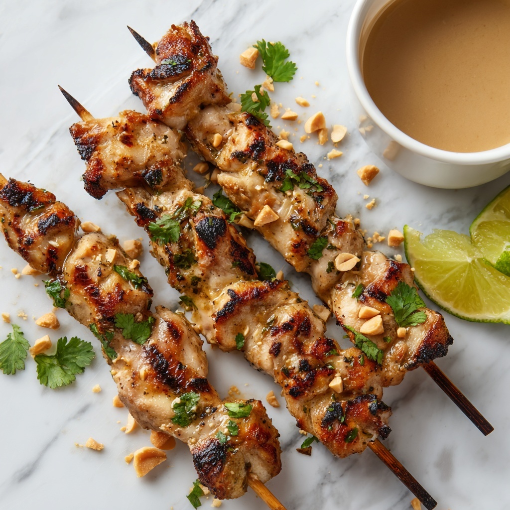 Thai Chicken Satay with Peanut Sauce Recipe - Recipe Image