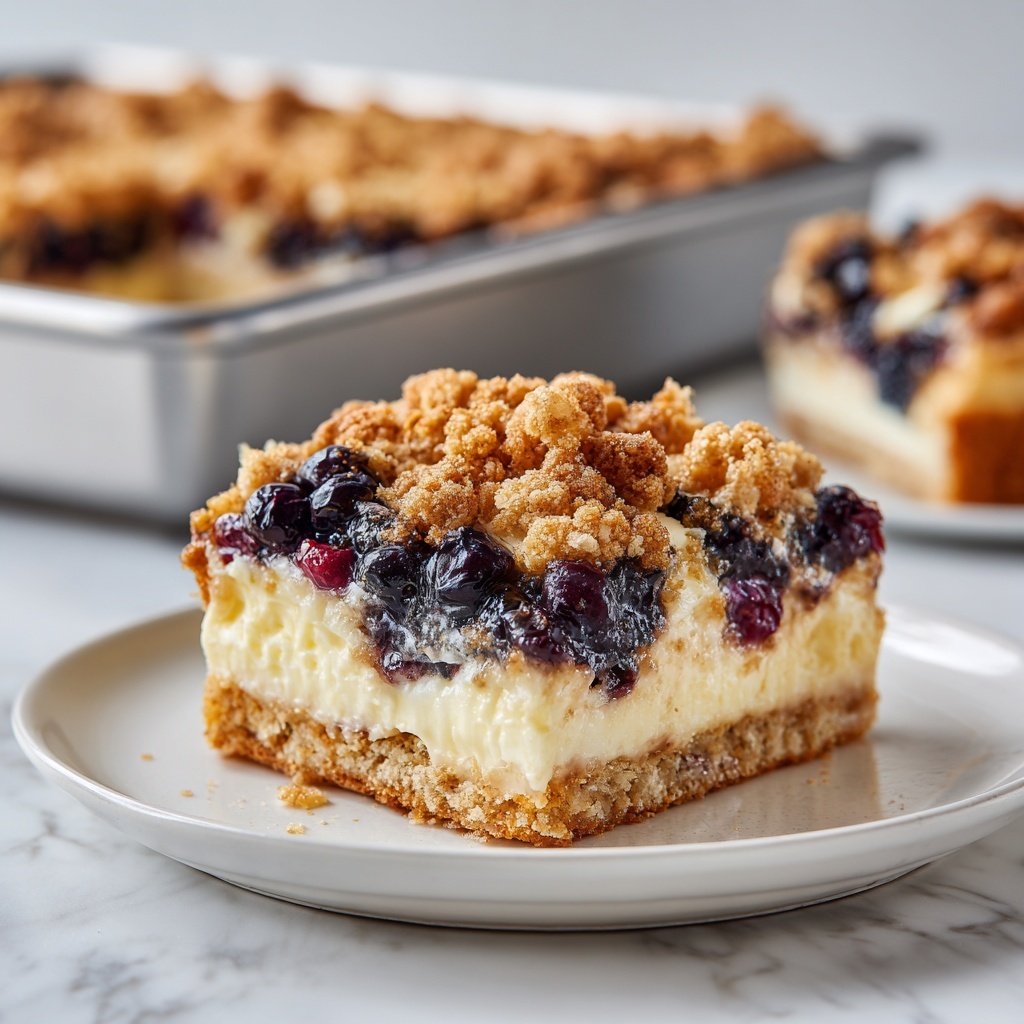Lavender and Blueberry Cheesecake Bars Recipe - Recipe Image