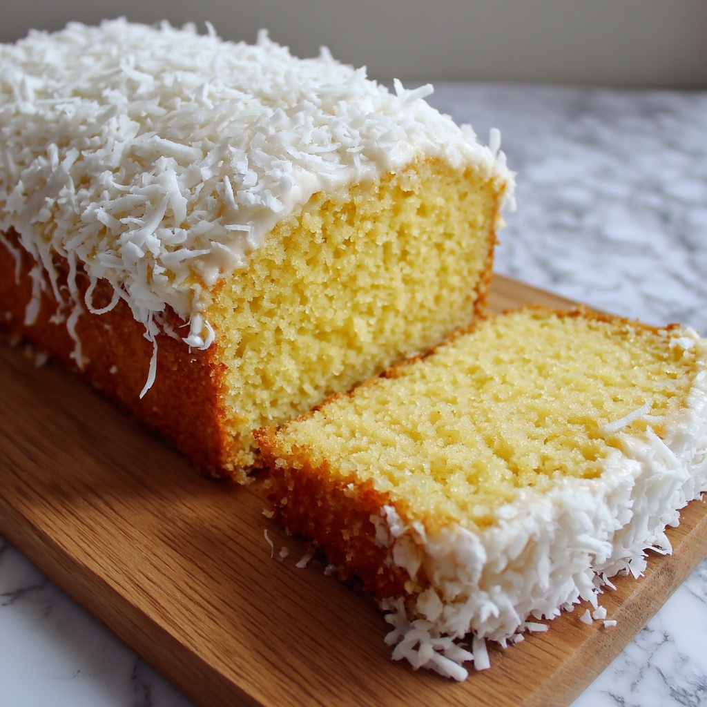 The Best & Easiest Coconut Loaf Cake Ever Recipe - Recipe Image
