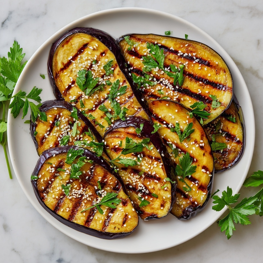 Grilled Japanese Eggplant with Creamy Tahini Sauce Recipe - Recipe Image