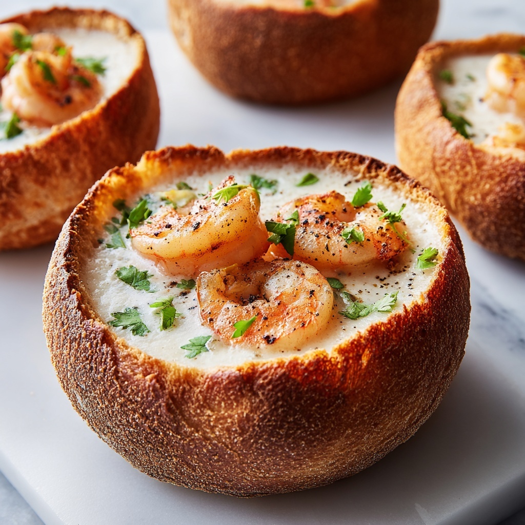 Stuffed Seafood Bread Bowl Recipe - Recipe Image