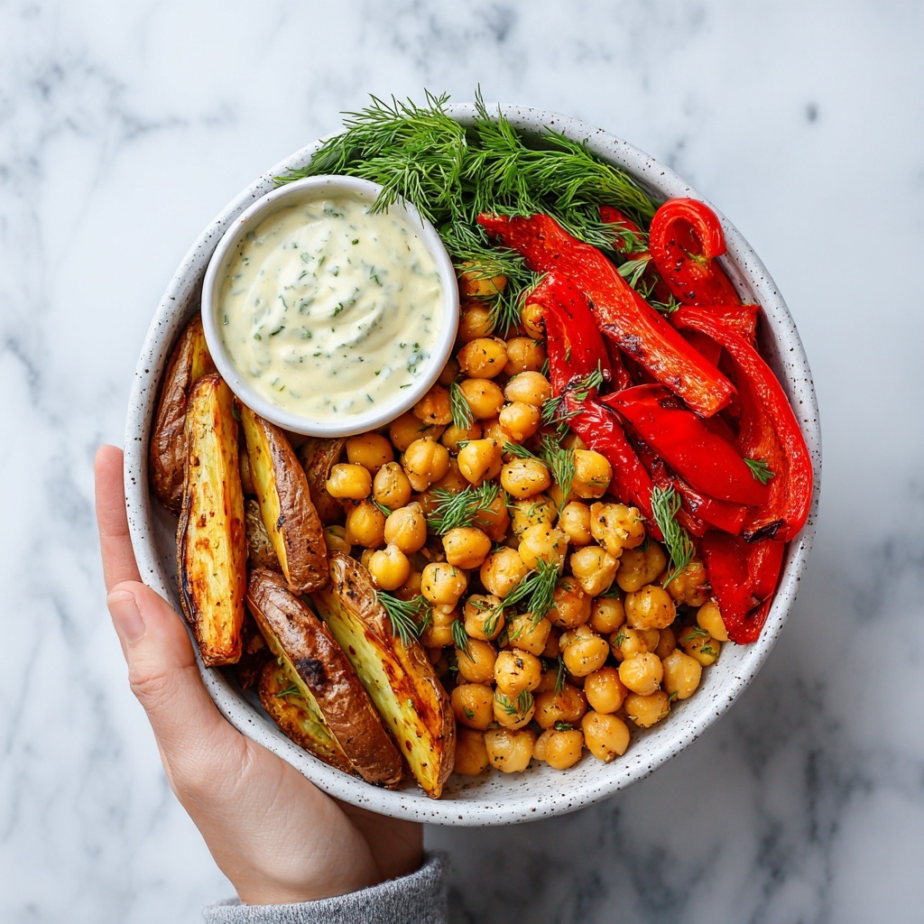 Mediterranean Chickpea and Vegetable Bowl with Tzatziki Recipe - Recipe Image