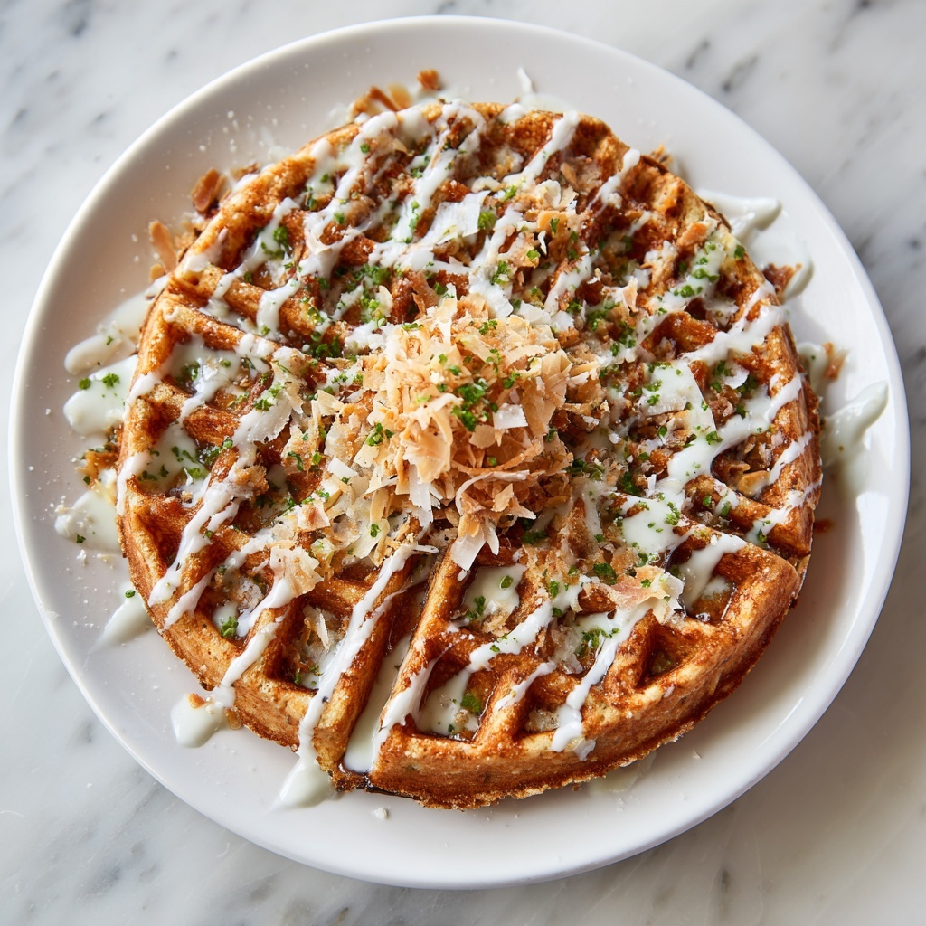Osaka Okonomiyaki Waffles: A Crispy Japanese Savory Twist Recipe - Recipe Image