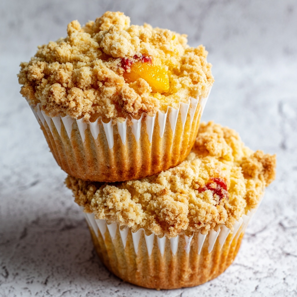 Jumbo Caramel Peach Cobbler Muffins Recipe - Recipe Image