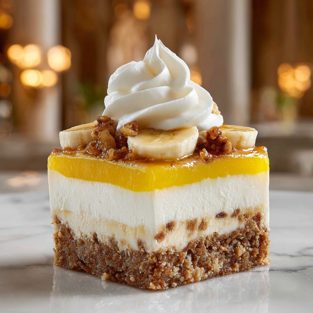 Delicious Banana Cream Cheesecake Bars Recipe - Recipe Image