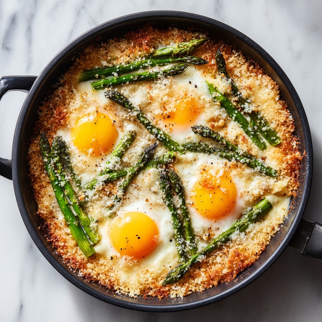 Baked Eggs with Asparagus and Parmesan Recipe - Recipe Image