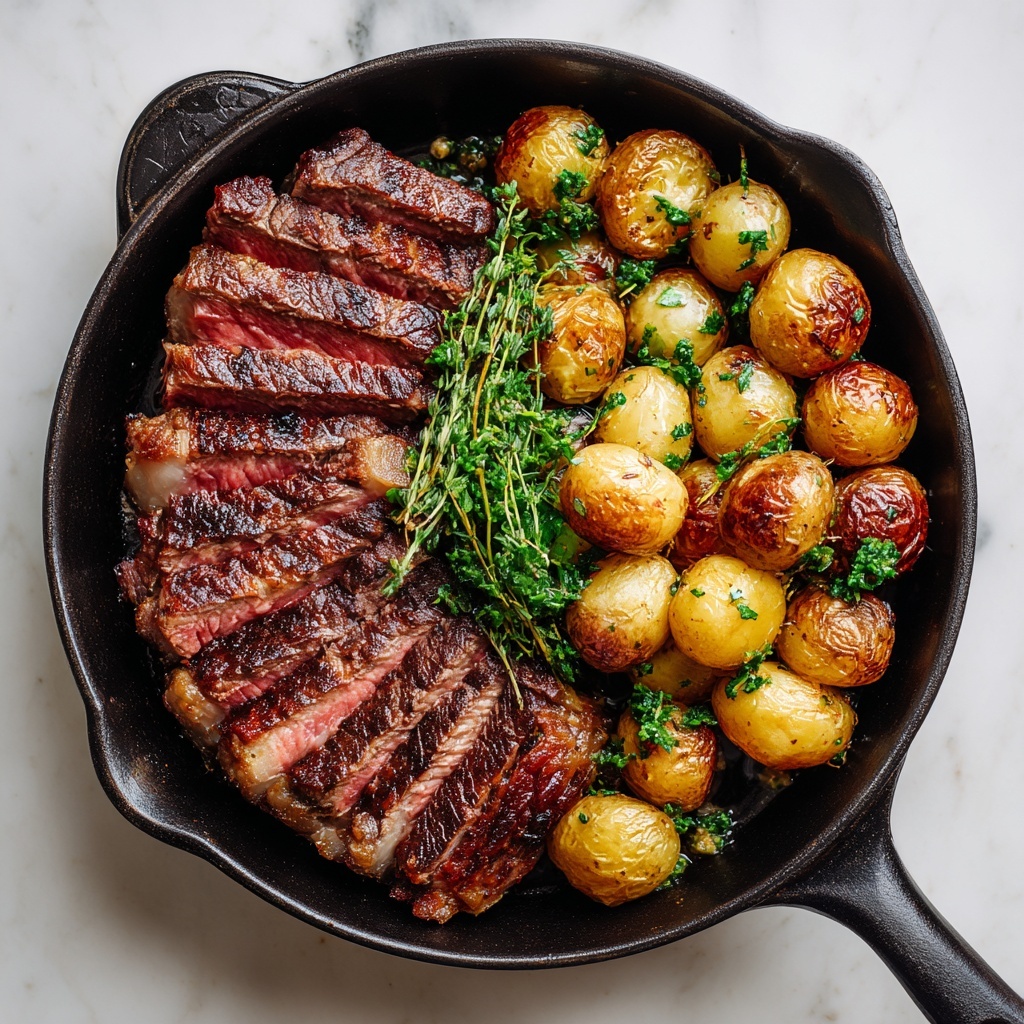 Garlic Butter Steak with Roasted Brussels Sprouts and Butternut Squash Recipe - Recipe Image