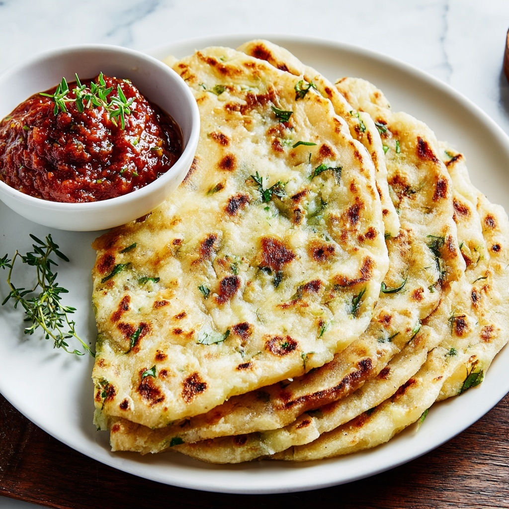 Indian Methi Paratha with Spicy Tomato Chutney Recipe - Recipe Image