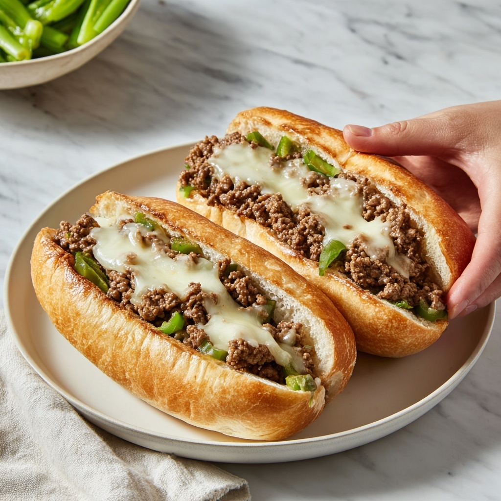 Ground Beef Philly Cheese Steak Recipe - Recipe Image