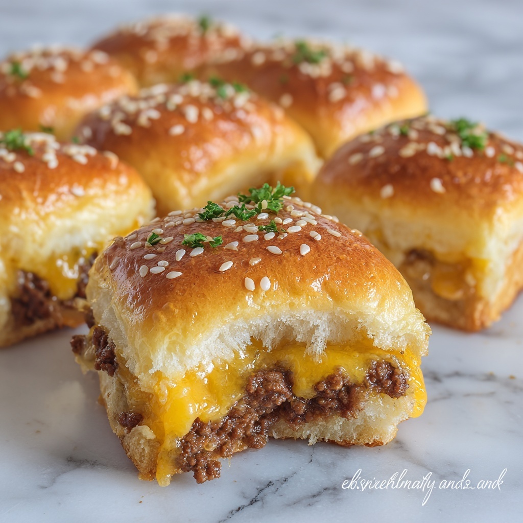Garlic Parmesan Cheeseburger Bombs Recipe - Recipe Image