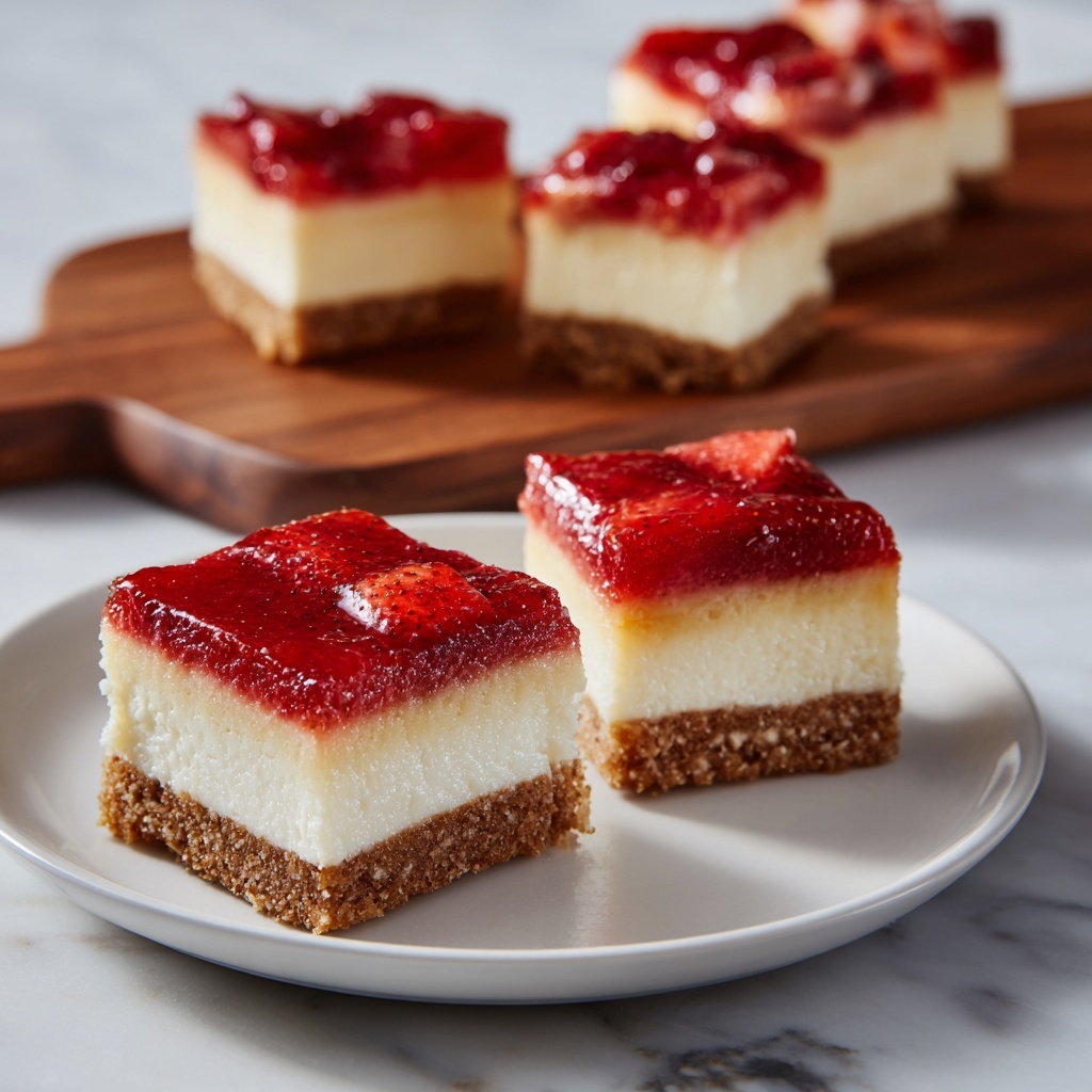Vegan Strawberry Coconut Cheesecake Bars Recipe - Recipe Image