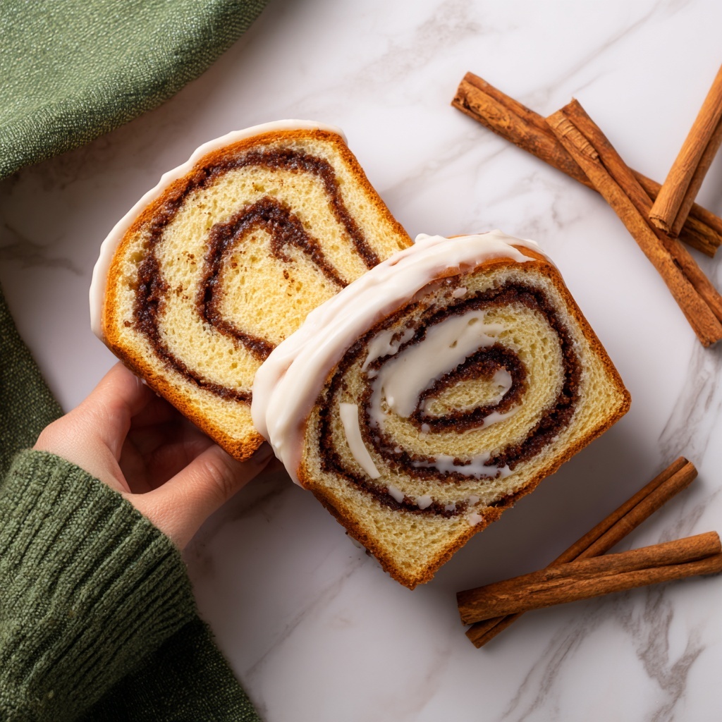 Cinnamon Swirl Banana Bread with Icing Recipe - Recipe Image