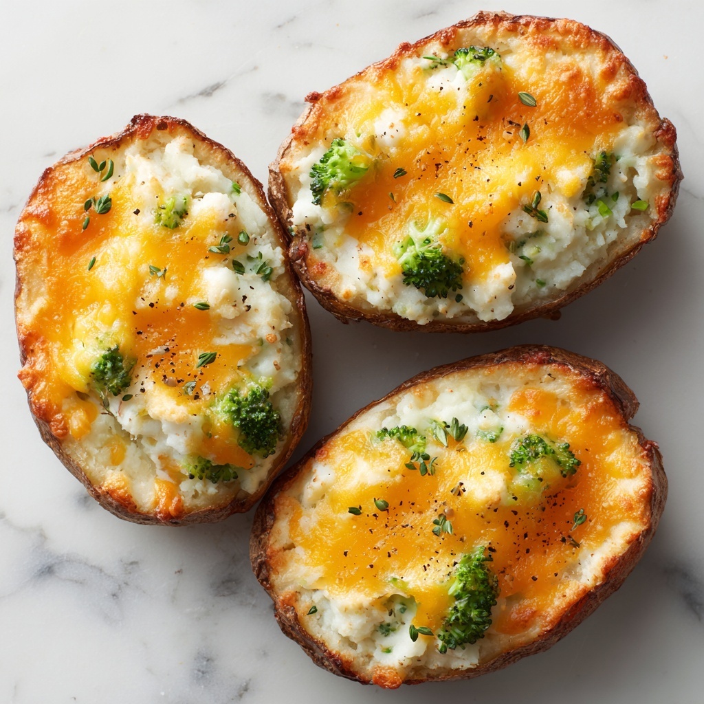 Cheesy Broccoli Twice-Baked Potatoes Recipe - Recipe Image