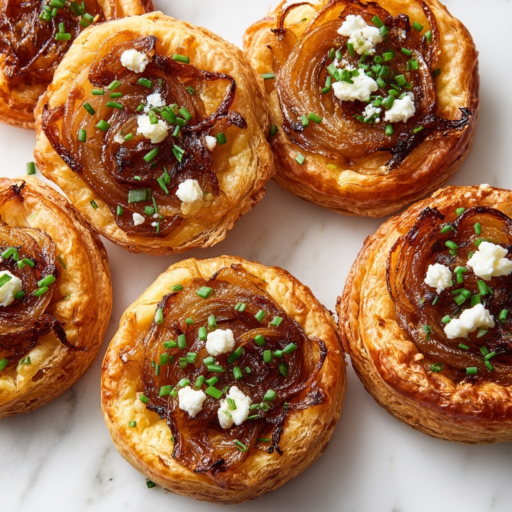 Caramelized Onion and Feta Puff Pastry Tarts Recipe - Recipe Image