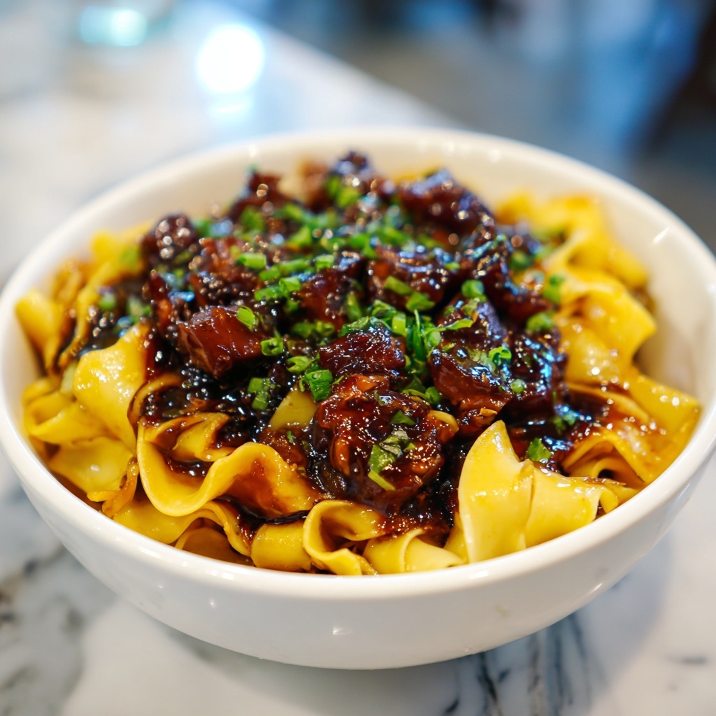 Slow Cooker Korean Beef Noodles Recipe - Recipe Image