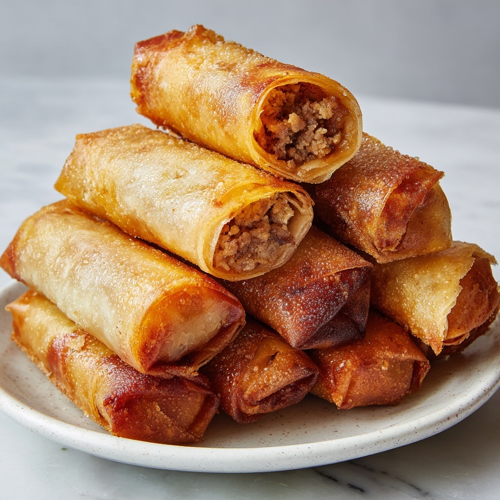 Cheeseburger Eggrolls: Crispy Bites of Beefy Bliss Recipe - Recipe Image