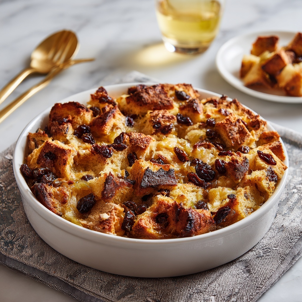 Decadent Irish Bread Pudding with Whiskey Sauce Recipe - Recipe Image