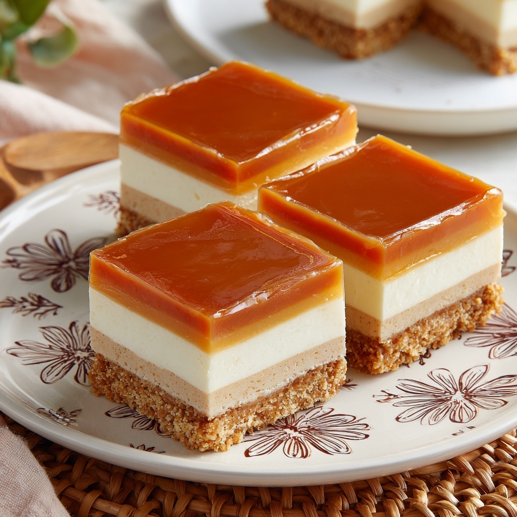 Silky Dulce de Leche Cheesecake Bars Recipe - Recipe Image