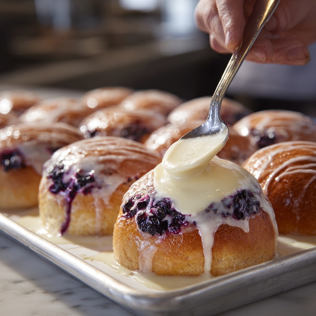 Blueberry Sourdough Sweet Rolls Recipe - Recipe Image