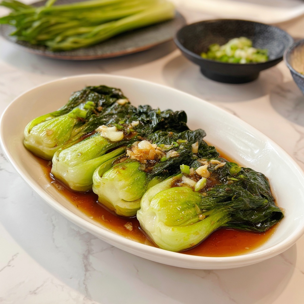 Garlic Sauce Choy Sum: A Delicious, Easy Side Delight Recipe - Recipe Image