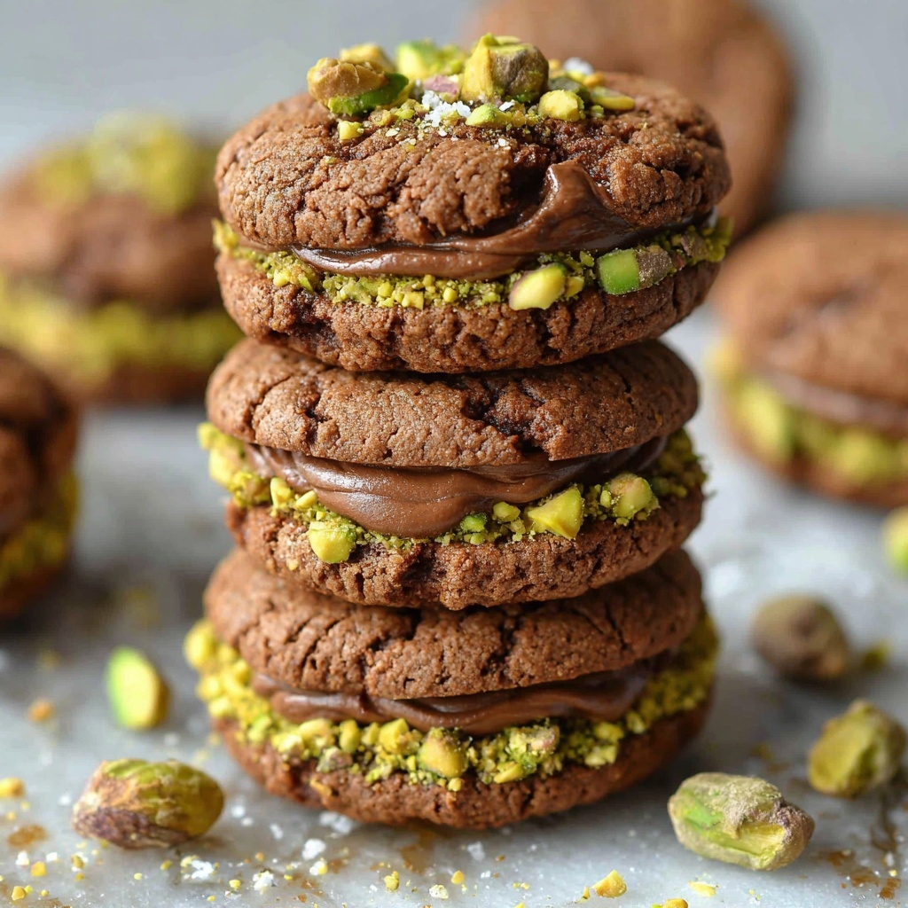 Decadent Chocolate-Pistachio Sandwich Cookies Recipe - Recipe Image