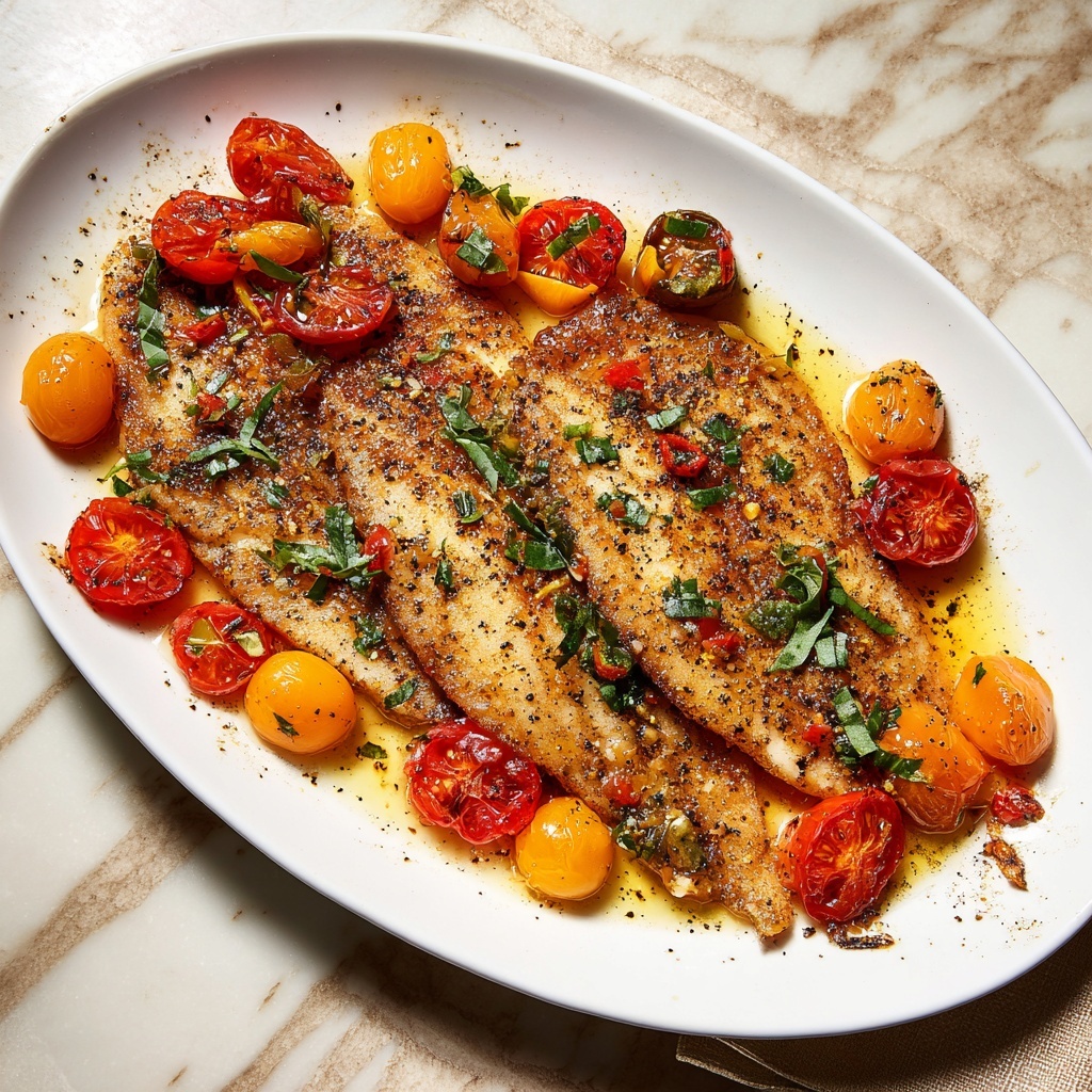 Mediterranean Baked Tilapia with Cherry Tomatoes, Olives, and Feta Recipe - Recipe Image