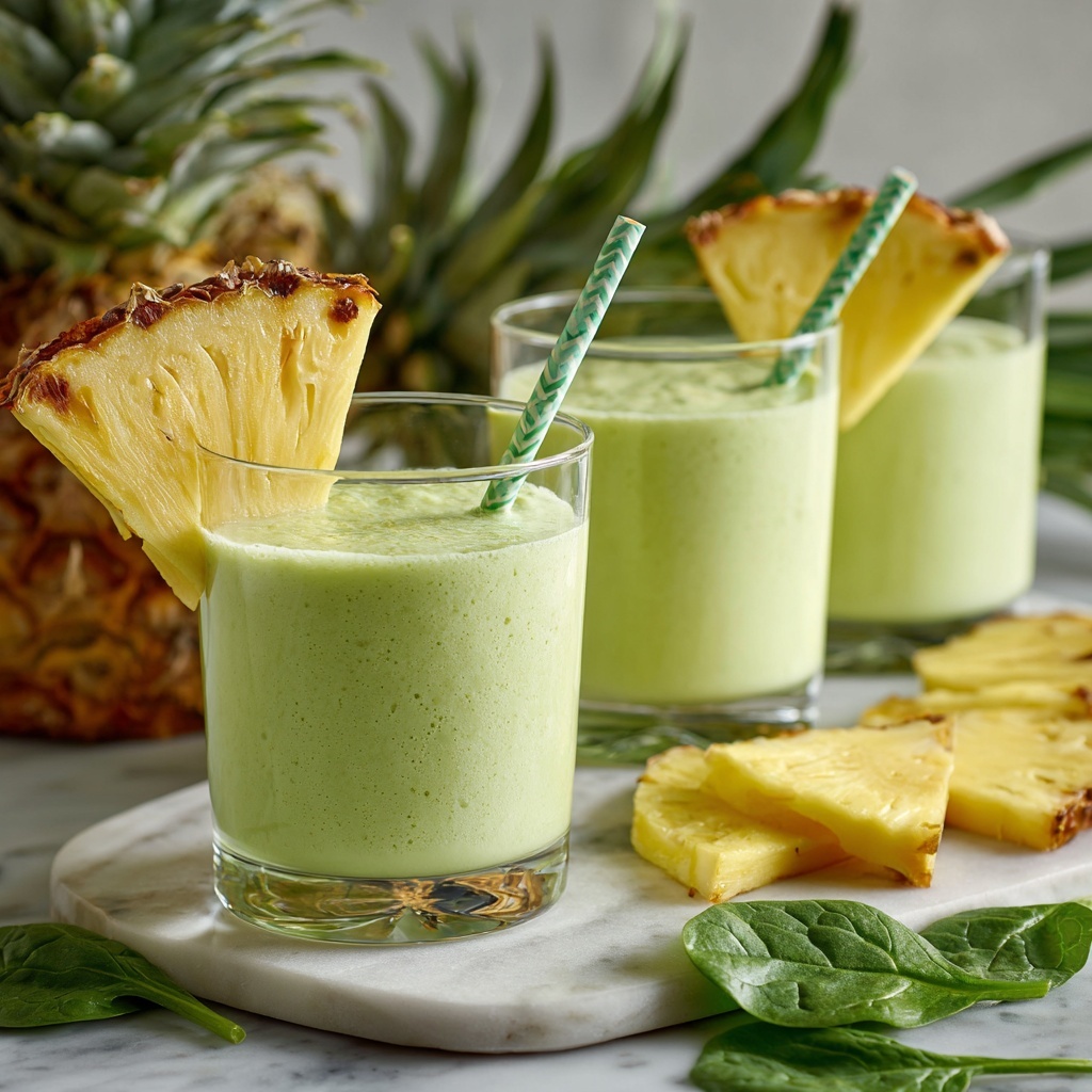 Delicious Pineapple Green Smoothie for a Refreshing Boost Recipe - Recipe Image