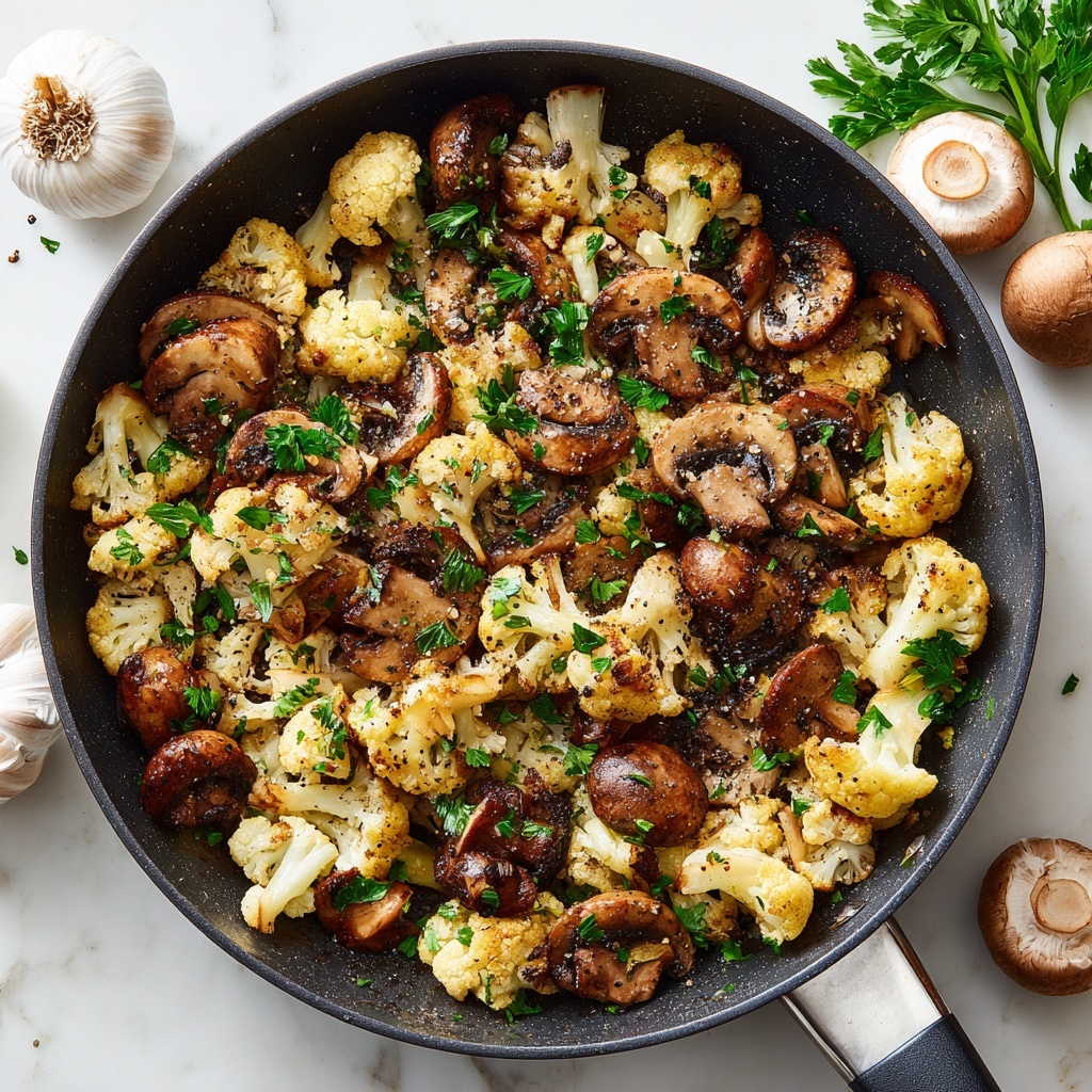 Garlic Mushrooms Cauliflower Skillet in Just 25 Minutes Recipe - Recipe Image