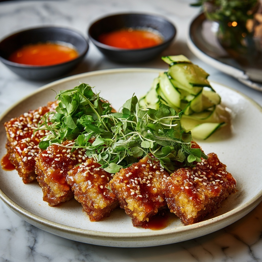 Spicy Korean Chicken Katsu: A Crispy Delight for Dinner Parties Recipe - Recipe Image