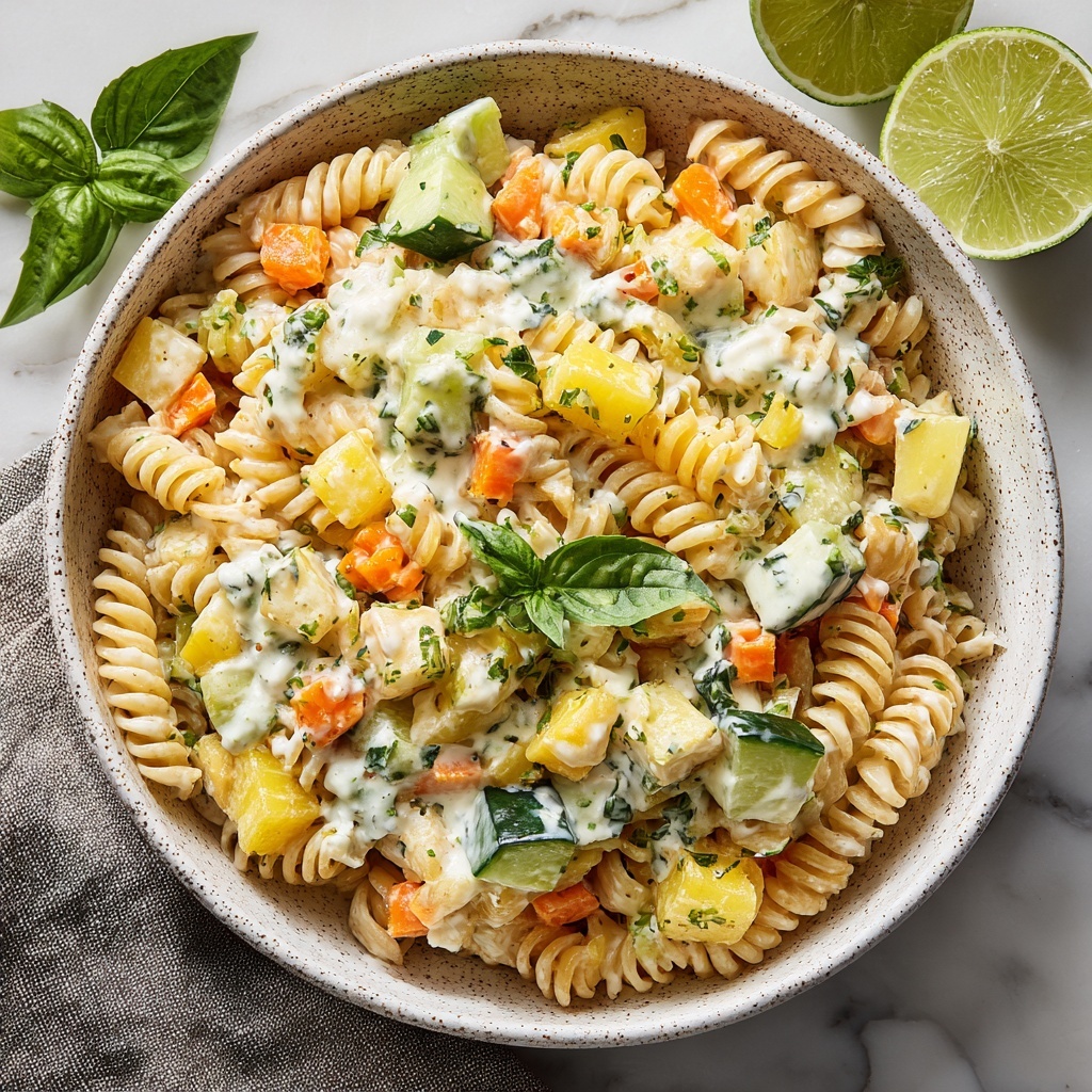 Tzatziki Pasta Salad: A Creamy Twist on Summer Favorites Recipe - Recipe Image